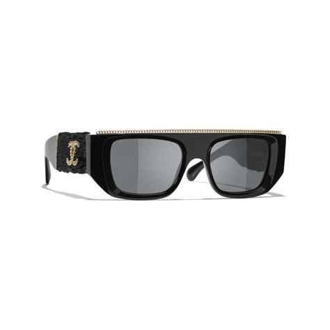 chanel black tweed sunglasses|CHANEL Sunglasses: Rectangle Sunglasses, acetate .